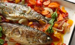 Рецепт жареной рыбы с овощами