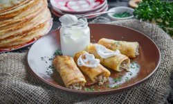 Блинчики с мясом: классический рецепт