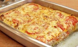 Томатный пирог с картофелем и мясом