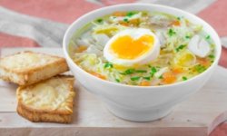 Вермишелевый суп из курицы и яиц
