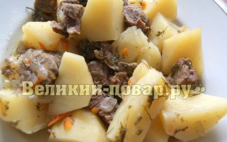 Картофель с мясом в мультиварке