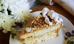 Юбилейный бисквитный торт с заварным кремом