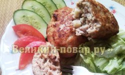 Зразы куриные с грибами и козьим сыром