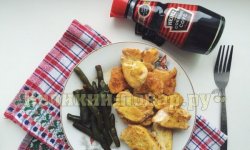 Рецепт приготовления курицы-карри с гарниром из стручковой фасоли в соевом соусе