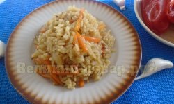 Рис с овощами на мясном бульоне