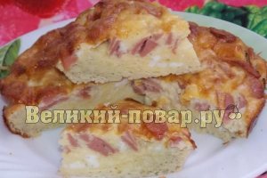 Омлет с сыром и сосиской в духовке